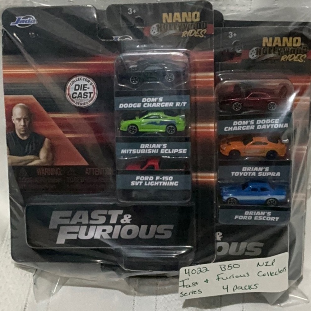 NIP 4 Packs JADA Nano Hollywood Rides Fast & Furious Die Cast Collectors Series - Picture 7 of 8